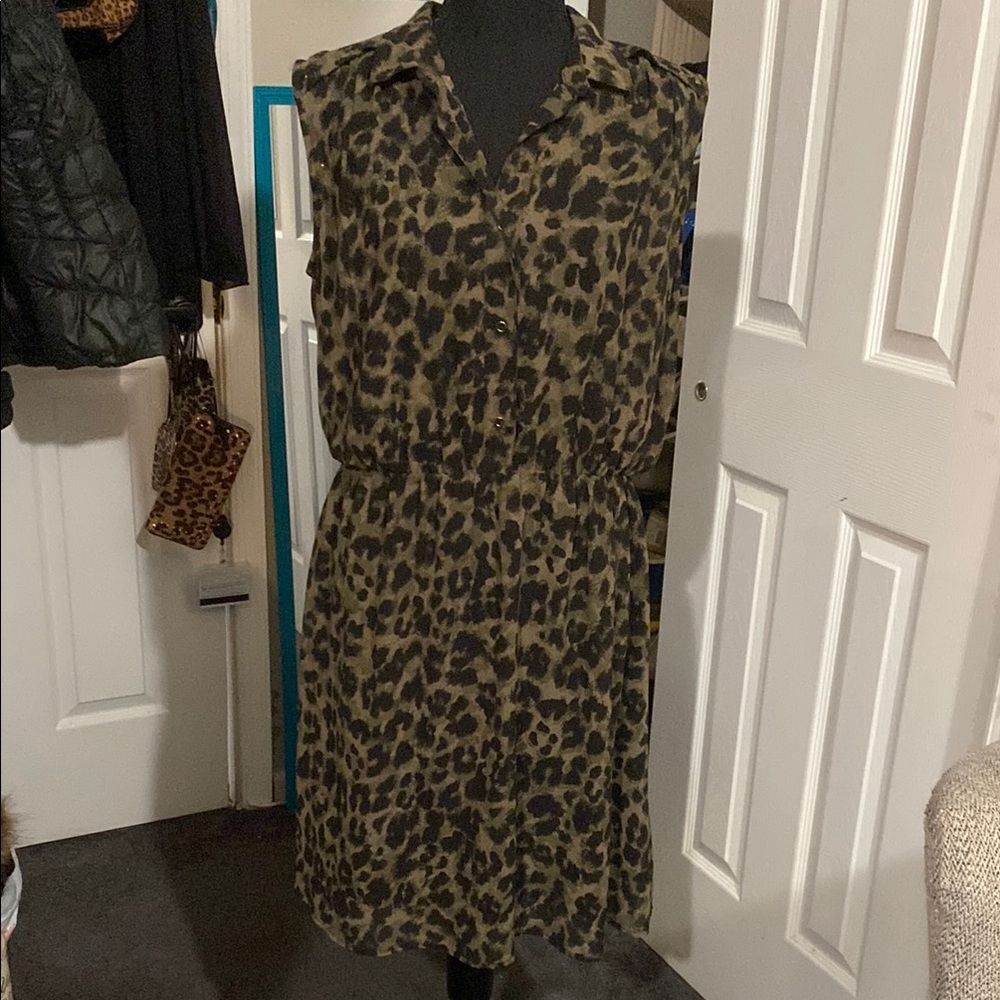 H&M Leopard Print Sleeveless Dress